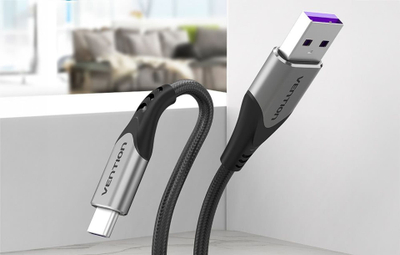 Kabllo USB Vention COFHG, USB A në USB C, 1.5 m, gri