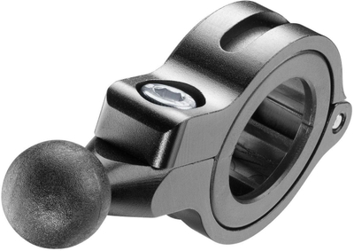 Bazë alumini për mbajtëse moto Interphone Moto Crab 2022, diametër 20–30 mm, topth 17 mm, e zezë