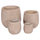 Set vazo dekorative Gardener HM4722, 4 copë, FiberClay, ngjyrë bezhë çimento