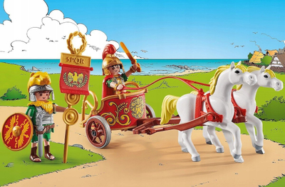 Set lojrash Playmobil Asterix 71543, karrocë romake, 31 copa, shumëngjyrësh
