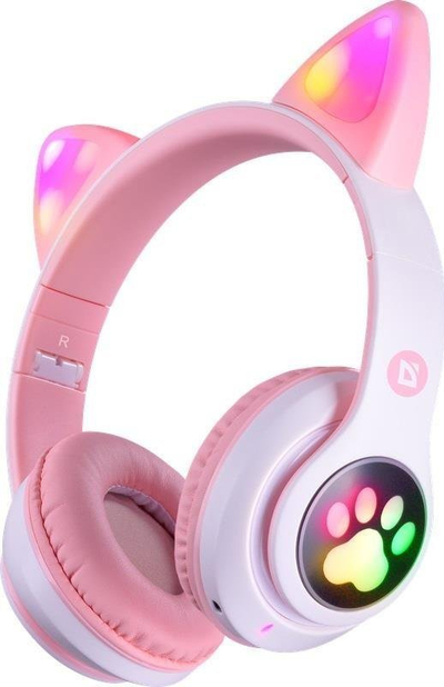 Kufje Bluetooth Defender FreeMotion B585 Cat Ears, me mikrofon, LED, rozë