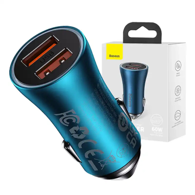 Karikues makine Baseus, 60W, 2 porte USB, blu