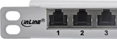 Patch panel InLine 10", Cat.6A, 12 porta, gri e hapur