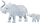 Puzzle kristal 3D Unknown 59176 Elephant Pair, 46 pjesë, gri