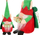 Figurinë dekorative Saska Christmas xhuxh, 28 cm, me zile, jeshile me të kuqe