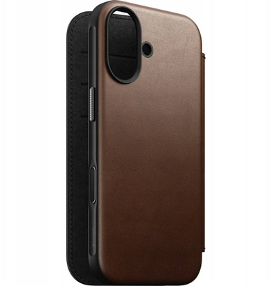 Këllëf folio Nomad Modern Leather për iPhone 17, lëkurë, MagSafe, kafe
