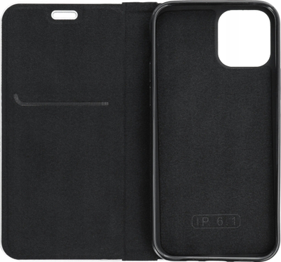 Këllëf telefoni Luna Book Carbon për Xiaomi Redmi Note 13 Pro 4G, tip flip, me pamje karbon, i zi