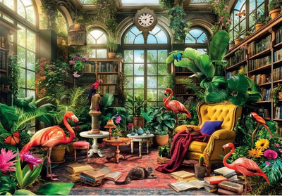 Puzzle Clementoni The Greenhouse Library, 1000 copa, me plot ngjyra