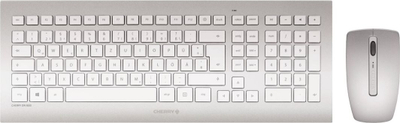 Сет тастатура и глушец CHERRY DW 8000, безжичен RF, германски QWERTZ распоред, сребрена