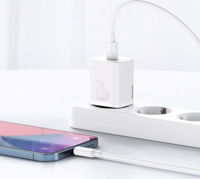 Karikues Baseus Super Si, 1x USB-C 3 A , i bardhë