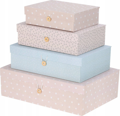 Set kuti ruajtjeje Home and Styling, 4 copë, madhësi të ndryshme, blu rozë