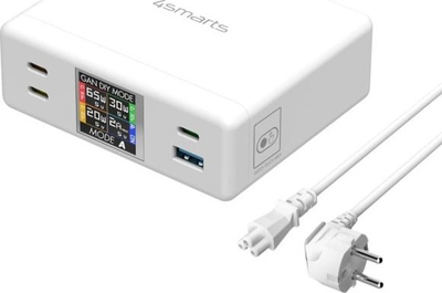 Karikues tavoline 4smarts GaN DIY MODE 130W, 4 porta USB, i bardhë