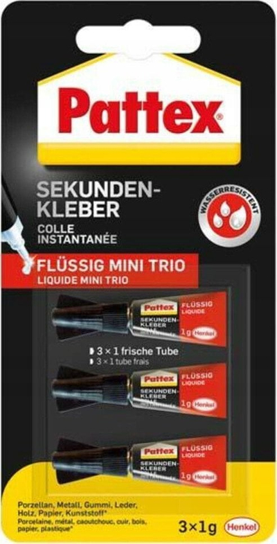 Superngjitës Pattex PSMT3 Mini Trio i lëng, pa tretës, 3x1g