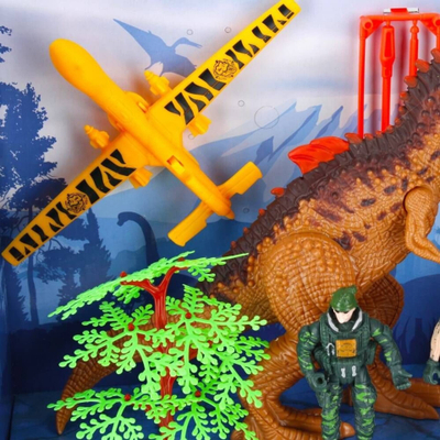 Set lodrash dinozaur MEGA CREATIVE 502642, figurina ushtarësh, makinë terreni, shumëngjyrësh
