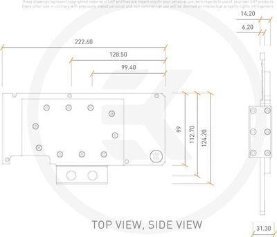 Backplate aktiv me ujë EKWB EK-Quantum Vector RE RTX 3080 3090, për karta grafike NVIDIA, acetal, i zi
