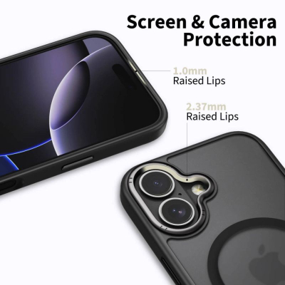 Maskë telefoni Tech-Protect MagEdge për iPhone 17, MagSafe, mat, e zezë