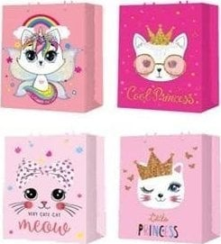 Qese dhurate W&amp;K Gift Bag JY2018 WK 037M, 32 x 26 x 10 cm, efekt 3D me shkëlqim, shumëngjyrëshe