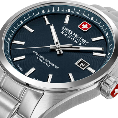 Orë për meshkuj Swiss Military Hanover Pioneer SMWGH0004103, e argjendtë