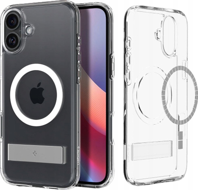 Mbrojtëse telefoni Spigen Slim Armor Essential S MagFit për iPhone 16, MagSafe, me këmbëz, transparente