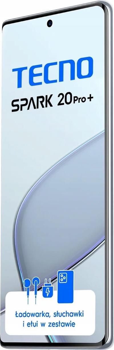 Telefoni Tecno Spark 20 Pro Plus, 8GB 256GB, ekran 6.78" AMOLED, ngjyra Lunar Frost