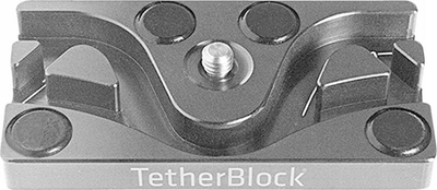 Плоча за монтирање кабли Tether Tools TetherBLOCK MC, за DSLR фотоапарати, навои 1/4\" и 3/8\", сива