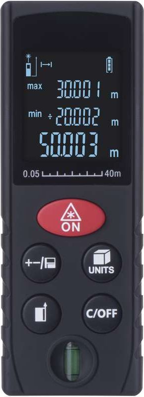 Ласерски мерач на растојание Emos M0502, 40 m, екран со осветлување, црн