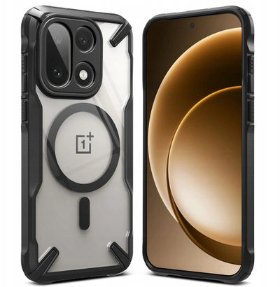 Kuti mbrojtëse Ringke Fusion X Magnetic MagSafe OnePlus 15, transparente, e zezë