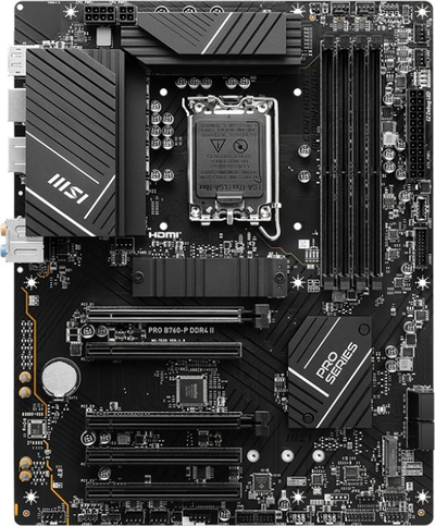 Pllakë amë MSI PRO B760-P DDR4 II, Intel B760, Socket 1700, 4 slota, ATX