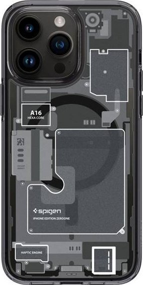 Mbrojtëse telefoni Spigen Ultra Hybrid MagFit për iPhone 14 Pro, MagSafe, dizajn Zero One, transparente