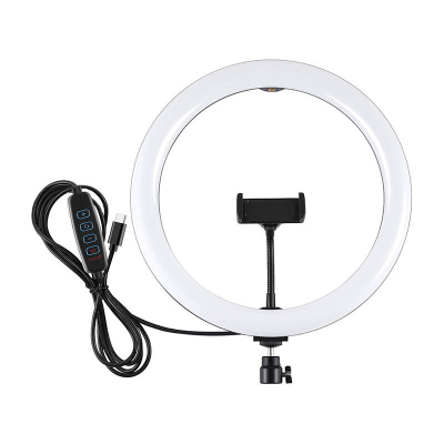 Dritë unazore Puluz Ring Light, me mbajtës telefoni, LED, e bardhë