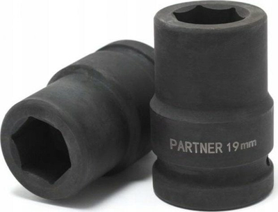 Nasadkë goditëse Partner 3/4", 17mm, 6‑këndëshe, e zezë
