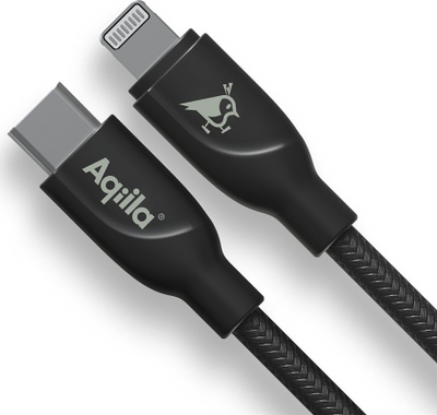 Kabllo USB‑C në Lightning Aqiila Cablebird CB21, 1m, 30W, e zezë