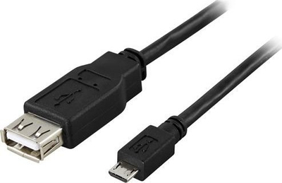 Kabllo USB Deltaco USB-73, USB 2.0, 0.2m, e zezë