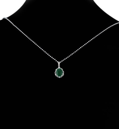 Qafore Xuping 7050, 35x18 mm, e argjendtë/gjelbër
