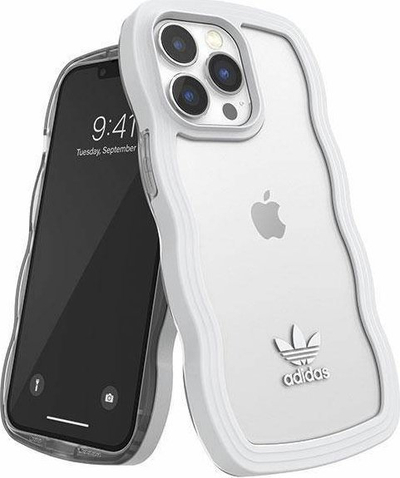 Mbrojtëse telefoni Adidas OR Wavy, për iPhone 13 Pro 13 6.1", hardcase, e bardhë transparente