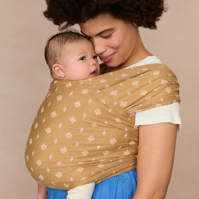 Marama mbajtëse bebe Ergobaby Aura, material Tencel Lyocell, për të porsalindur, ngjyrë camel