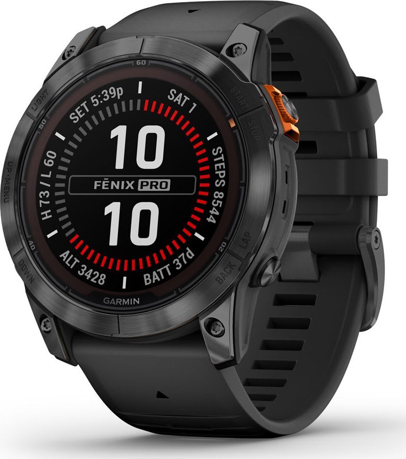 Orë e mençur Garmin Fenix 7x Pro Solar, zezë/hirtë