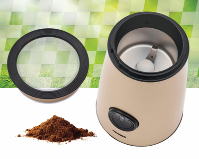 Mulli elektrik Heinner HCG 150W, kapacitet 50g, inox, ngjyrë ari satin