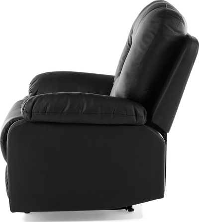 Set ulëse dhome dite BERGEN, lëkurë sintetike, mekanizëm manual recliner, i zi