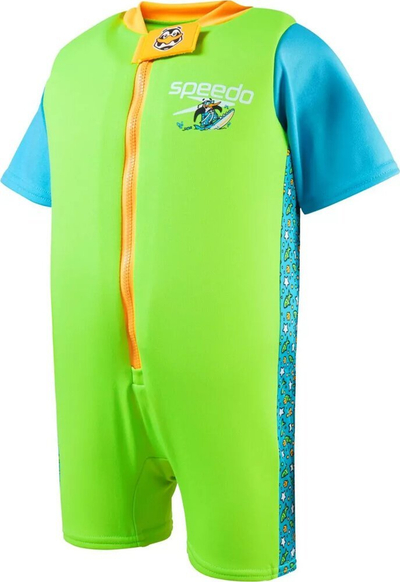 Kostum noti për kalamoj Speedo Junior Printed Float Suit, 5–6 vjeç, azure blue fluro green