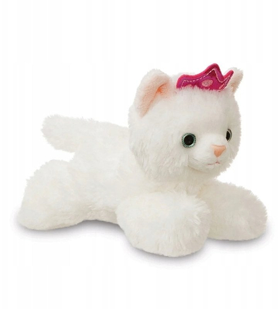 Lodër pelushi Aurora Fancy Pals White Cat, mace, çantë, e bardhë