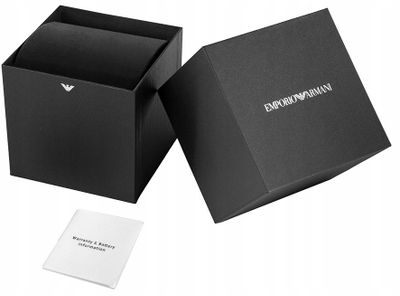 Orë dore Emporio Armani Chronograph, 43mm, çelik inoks, gri gunmetal