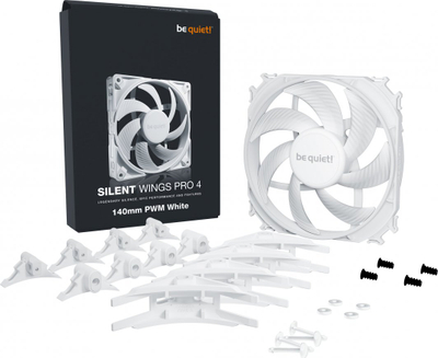 Ладилник be quiet! Silent Wings Pro 4 PWM, 140 мм, бел