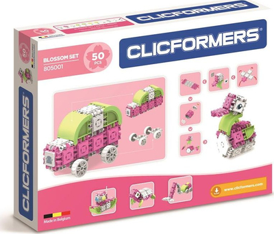 Сет играчки Flower, 50 парчиња, розова