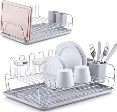 Tharëse enësh Zeller Plastic/Metal, 43.5cm, me tabaka uji, gri