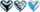 Stiker dekorativ Titanum Hearts, vetëngjitës, 32x29mm, metalik blu