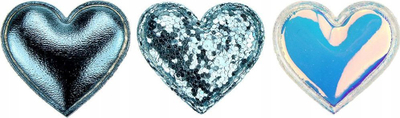 Stiker dekorativ Titanum Hearts, vetëngjitës, 32x29mm, metalik blu