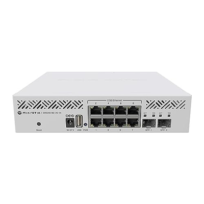 Менаџиран свич Mikrotik CRS310 8G+2S+in, 2.5G Етернет, 10G SFP+, бел