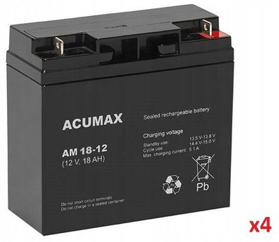 Батерија UPS Ему ACUMAX AM18-12, 12V, 18Ah, црна