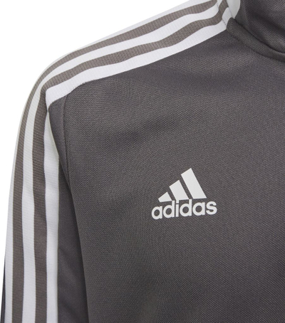 Bluzë sportive për kalamaj Adidas Tiro 21 Jr GM7321, me 1/2 zinxhir, Aeroready, gri